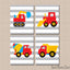 Construction Nursery Wall Art Trucks Kids Bedroom Decor Yellow Red Blue Gray Dump Truck Excavator Mixer Digger  C154