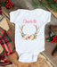 Deer Antler Baby One Piece Bodysuit Pink Floral Personalized Baby Girl Outfit Baby Shower Gift Newborn Infant One-Piece Body Suit Boho 105