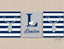 Deer Antler Nursery Decor Wall Art Navy Blue Gray Stripes Name Monogram Baby Boy Bedroom Decor Twins Shower Gift   C699