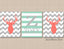 Deer Antlers Girl Nursery Decor Wall Art Coral Mint Green Gray  Chevron Stripes Name Monogram BAby Shower Gift  C532
