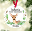 Deer Christmas Ornament Personalized Woodland Animals Baby Boy 1st First Christmas Baby Shower Gift New Baby Holiday Ornament 117