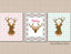 Deer Girl Nursery Wall Art Tribal Woodland Nursery Decor Pink Mint Gray Aztec Woodland Fox Bear Deer Woodland Bedroom C461