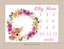 Deer Milestone Blanket Monthly Growth Tracker Floral Wreath Woodland Blanket Newborn Baby Girl Baby Shower Gift Pink Purple Watercolor  374