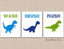 Dinosaur Bathroom Wall Art,Dino Park Bath,Dinosaur Bathroom Decor,Blue Green Dinosaur Bathroom Wall Art PRINTS or CANVAS B115