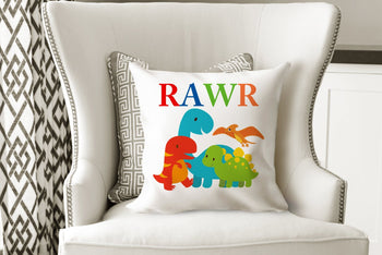 Dinosaur Throw Pillow Dinosaur Nursery Decor Dinosaur Kids Room Decor Dinosaur Bedroom Bedding Pillow Baby Shower Gift Rawr P101-Sweet Blooms Decor