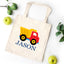 Dump Truck Tote Bag Construction Personalized Kids Canvas School Bag Custom Preschool Daycare Toddler Beach Tote Birthday Gift Library T102