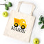 Dump Truck Tote Bag Construction Personalized Kids Canvas School Bag Custom Preschool Daycare Toddler Beach Tote Birthday Gift Library T151