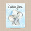 Elephant Baby Boy Name Blanket Blue Gray Personalized Elephant Baby Boy Blanket Monogram Name Custom Blanket Baby Shower Gift B782