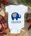 Elephant Baby One Piece Bodysuit Navy Blue Personalized Baby Boy Outfit Baby Shower Gift Newborn Infant One-Piece Body Suit Baby Clothes 109