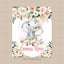 Elephant Floral Baby Girl Name Blanket Coral Blush Pink Flowers B1080
