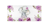 Elephant Floral Changing Pad Cover with Lavender Lilac Flowers C121