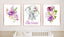 Elephant Floral Nursery Wall Art Watercolor Purple Lavender Lilac Flowers 941