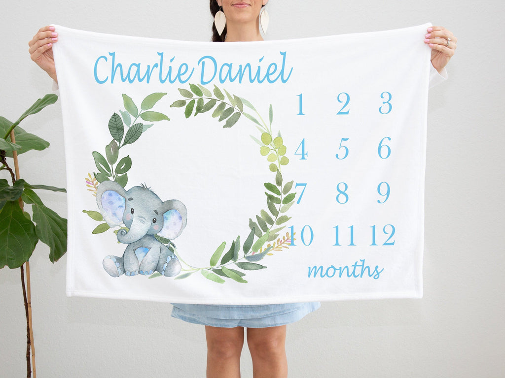 Personalized milestone blanket discount boy