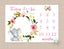 Elephant Milestone Blanket Monthly Blanket Today I am Newborn Baby Girl Blanket Watercolor Floral Wreath Flowers Baby Shower Gift B477