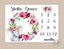 Elephant Milestone Blanket Personalized Pink Watercolor Flowers Wreath Monthly Growth Photo Prop  Baby Girl Name Baby Shower Gift B543