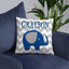 Elephant Nursery Throw Pillow Navy Blue Gray Chevron Elephants Baby Room Decor Elephant Baby Shower Gift Decorative Name Pillow 156