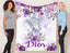 Elephants Baby Girl Blanket Floral Purple Lavender Plum Flowers Newborn Girl Name Blanket Monogram Flowers Baby Shower Gift Bedding B890