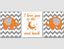 Elephants Nursery Wall Art Orange Gray Chevron Baby Boy Bedroom Decor I Love You To The Moon And Back Shower Gift  C145