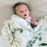 Eucalyptus Leaves Baby Blanket Gender Neutral Girl Boy Baby Shower Gift-Sweet Blooms Decor