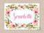 Floral Baby Girl Blanket Watercolor Flowers Newborn Baby Girl Name Blanket Pink Flowers Girl Babu Shower Gift  Nursery Bedding Decor B313