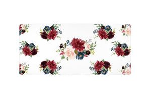 Floral Changing Pad Cover Blush Pink Burgundy Red Navy Blue Maroon Flowers C114-Sweet Blooms Decor