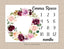 Floral Girl Milestone Blanket Blush Pink Purple Magenta Burgundy Red Maroon Watercolor Flowers Wreath Baby Name Shower Gift Monthly B961
