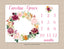 Floral Girl Milestone Blanket Personalized Blush Pink Burgundy Orange Red Flowers Wreath Newborn Watercolor Baby Shower Gift B1035