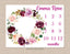 Floral Girl Milestone Blanket Personalized Blush Pink Purple Magenta Burgundy Red Watercolor Flowers Wreath Baby Girl Name Shower Gift B943