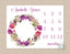 Floral Milestone Blanket Girl Wreath Baby Blanket Pink Purple Watercolor Flowers Monthly Growth Tracker Newborn Girl Baby Shower Gift B282
