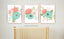 Floral Nursery Wall Art Coral Teal Aqua Mint Girl Bedroom Decor Flowers Bathroom Wall Art Guest Bedroom  Decor  C808
