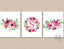 Floral Nursery Wall Art Watercolor Flowers Pink Purple Girl Bedroom Decor Roses Monogram Name Wall Decor Office Decor  C735