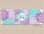Floral Purple Teal Nursery Wall Art Lavender Aqua Flowers Baby Girl Bedroom Decor Name Monogram Baby Shower Gift Twins  C423