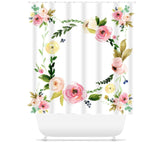 Floral Shower Curtain Flowers Blush Pink Coral Moddern Bathroom Decor Watercolor Flowers Wreath Girl Bathroom Bathroom Decor  Bath S121