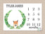 Fox Milestone Blanket Fox Monthly Blanket Monthly Growth Tracker Woodland Baby Blanket Newborn Gift Fox Baby Shower Gift Monogram Gift B182