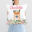 Fox Nursery Pillow with Blush Pink Flowers P262