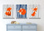 Fox Nursery Wall Art Navy Blue Gray Birch Trees Boy Nursery Decor 3 Foxes Baby Shower Gift Boy Bedroom Decor Modern  C187