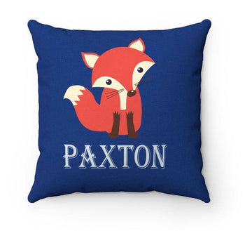 Fox Throw Pillow Orange Gray Navy Pillow Woodland Bedroom Decor Fox Nursery Decor Fox Room Decor Woodland Baby Gift Fox Decorative Pillow-Sweet Blooms Decor
