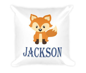Fox Throw Pillow Orange Gray Navy Pillow Woodland Bedroom Decor Fox Nursery Decor Fox Room Decor Woodland Baby Gift Fox Decorative Pillow-Sweet Blooms Decor