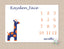 Giraffe Milestone Blanket Baby Boy Monthly Growth Tracker Boy Navy Blue Orange Harper Nursery Decor  B507