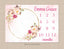 Girl Floral Milestone Blanket Watercolor Pink Blush Magenta Peach Wreath Personalized Newborn Baby Girl Roses Flowers Baby Shower Gift B922