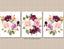 Girl Floral Nursery Wall Art Watercolor Blush Pink Coral Magenta Burgundy Red Purple Modern Flowers Baby Room Decor  853