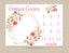 Girl Milestone Blanket Floral Watercolor Pink Blush Magenta Peach Wreath Personalized Newborn Baby Girl Roses Flowers Baby Shower Gift B914