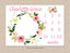 Girl Milestone Blanket Floral Wreath Coral Pink Blush Flowers B1088