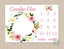 Girl Milestone Blanket Personalized Pink Watercolor Floral Wreath Monthly Growth Photo Prop Newborn Baby Girl Name Baby Shower Gift B359