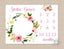 Girl Milestone Blanket Personalized Pink Watercolor Floral Wreath Newborn Baby Gift 359