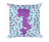 Mermaid Throw Pillow Purple Teal Aqua Mermaid Pillow Mermaid Bedroom Decor Mermaid Nursery Decor Mermaid Girl Room Decor Sea Animals Ocean