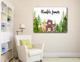 Woodland Animals Nursery Name Sign Wall Art Forest Trees C669