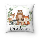 Woodland Nursery Name Pillow Animals  Nursery Decor Nursery Decor Fox  Bear Deer Owl Baby Room Decor Baby Shower Gift  Decorative Pillow 169