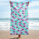 Mermaids Shower Curtain Sisters Twins Names Purple Teal Aqua Mermaid Scales  S163