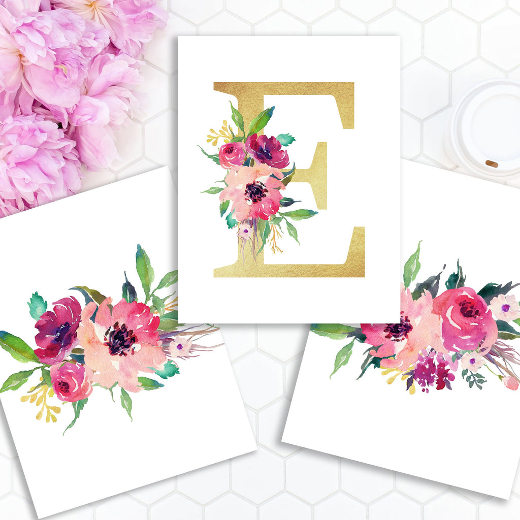 Floral Girl Nursery Wall Art Watercolor Pink Magenta Red Flowers Moder – Sweet Blooms Decor floral-girl-nursery-wall-art-watercolor-pink-magenta-red-flowers-moder-sweet-blooms-decor